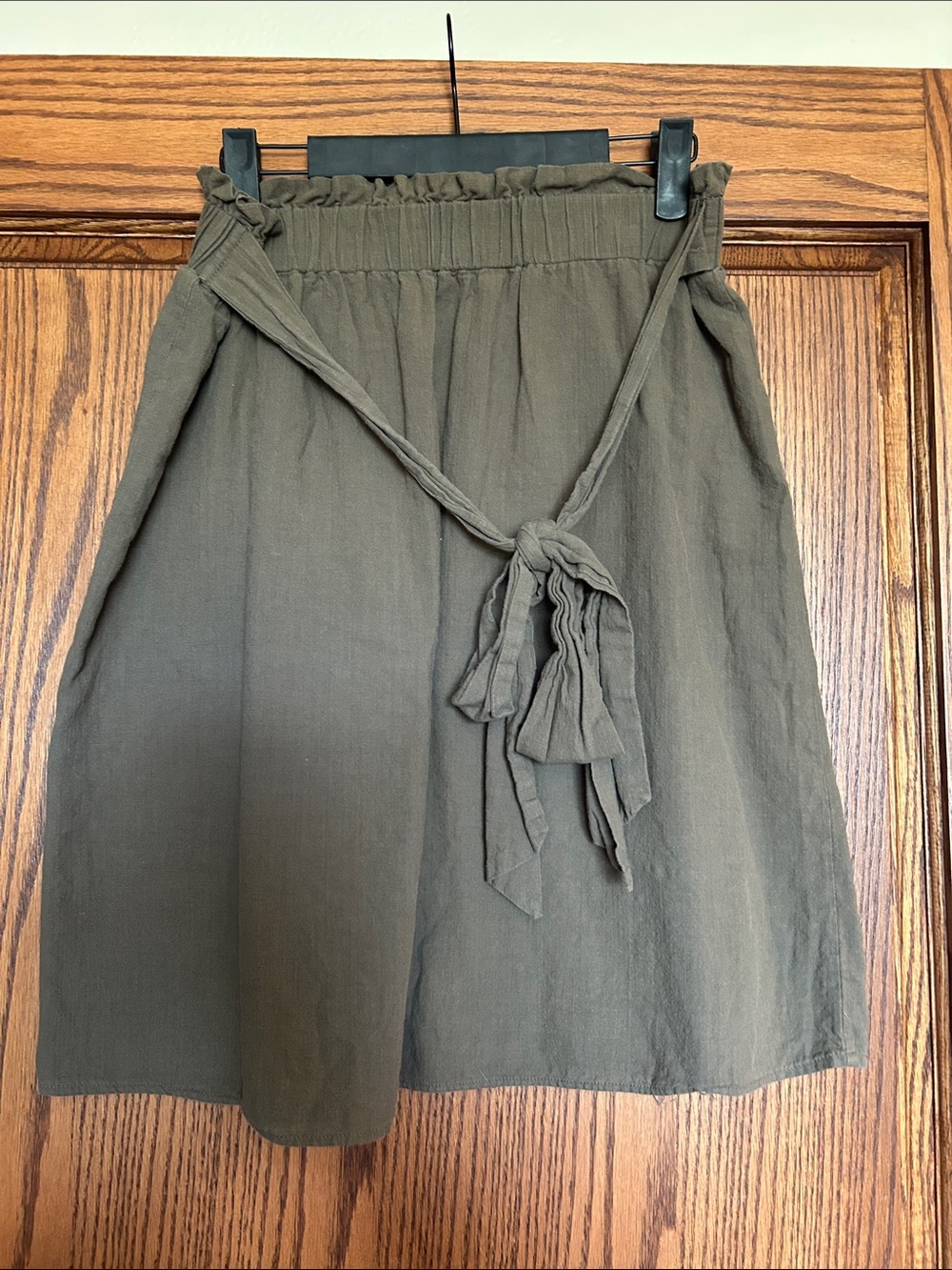 Olive Tie-Waist Women's Skirt